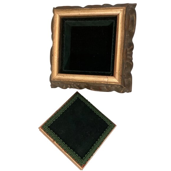 Victorian Style Decorative Box With Embossed Design And Gold Accents - Picture 7 of 10